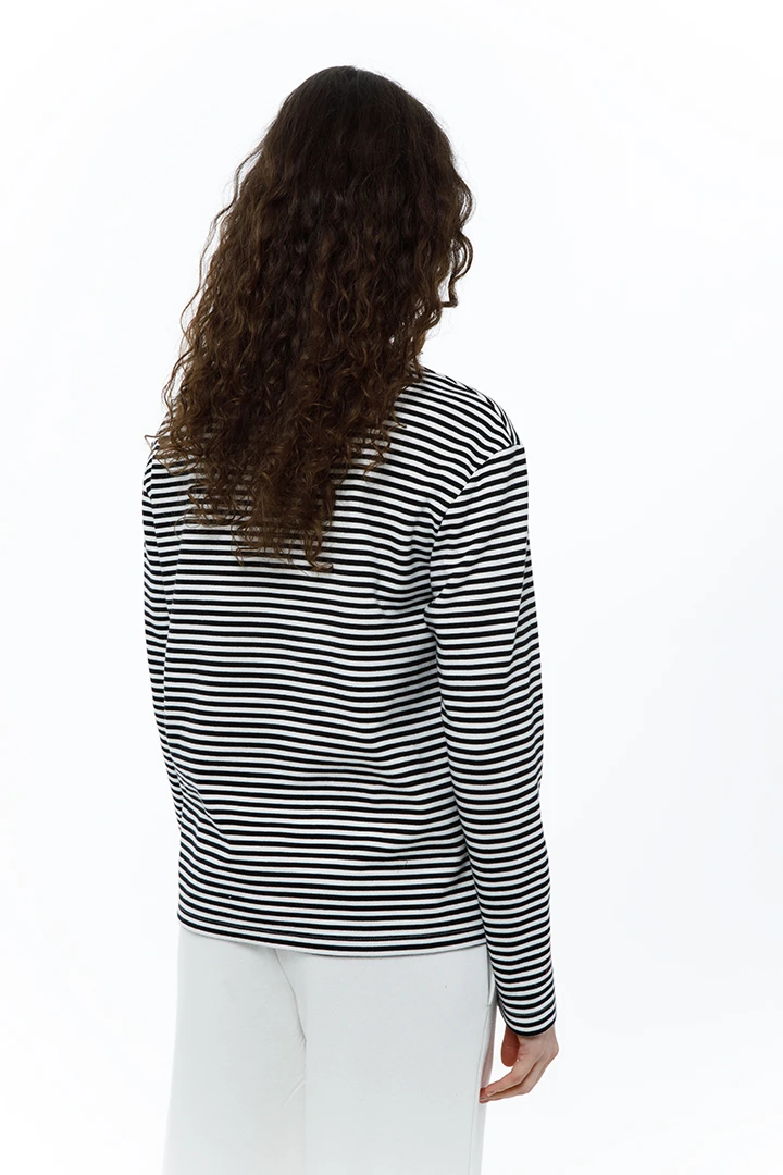 Лонгслив Dad's ( Цвет Чёрно-белая полоска )