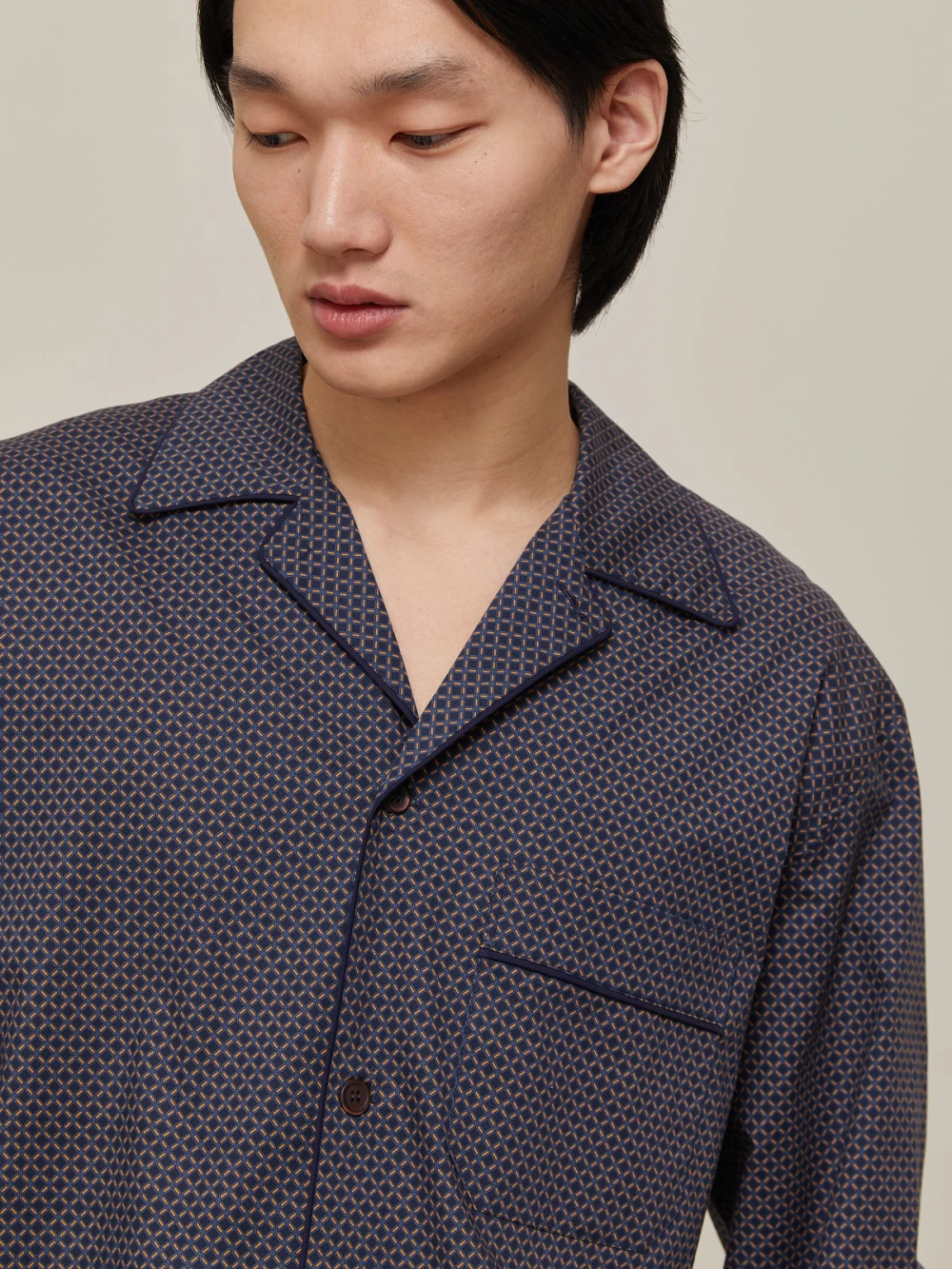 Пижама мужская Ulf (Цвет Тёмно-синий с узором, Размер L, Состав 100% хлопок)