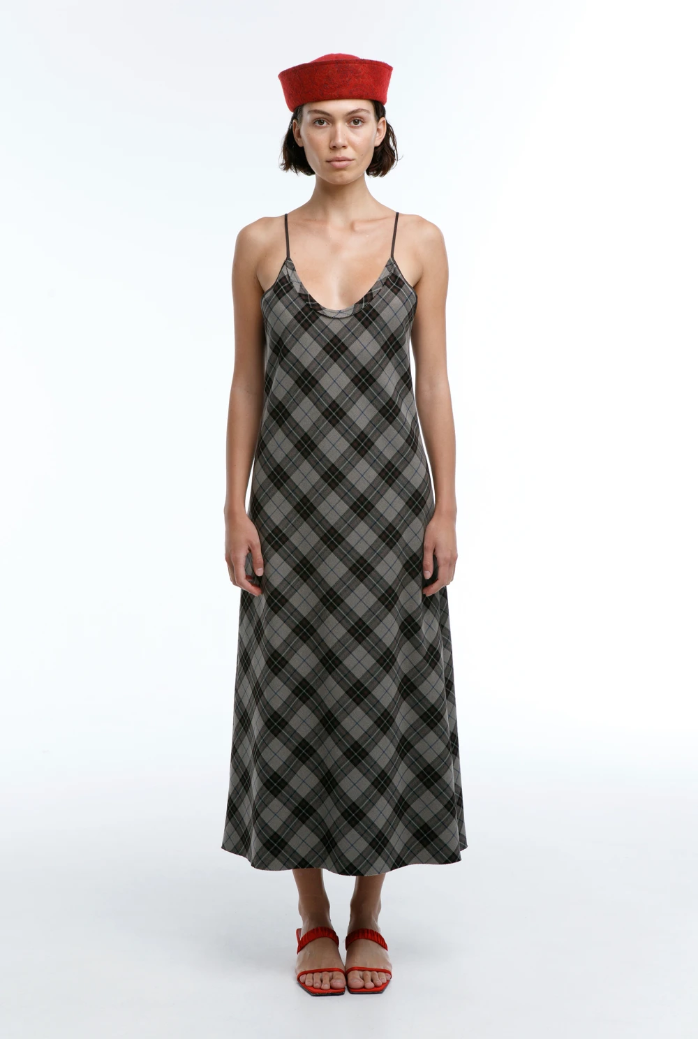 Платье Bliss ( Цвет Клетка на сером )