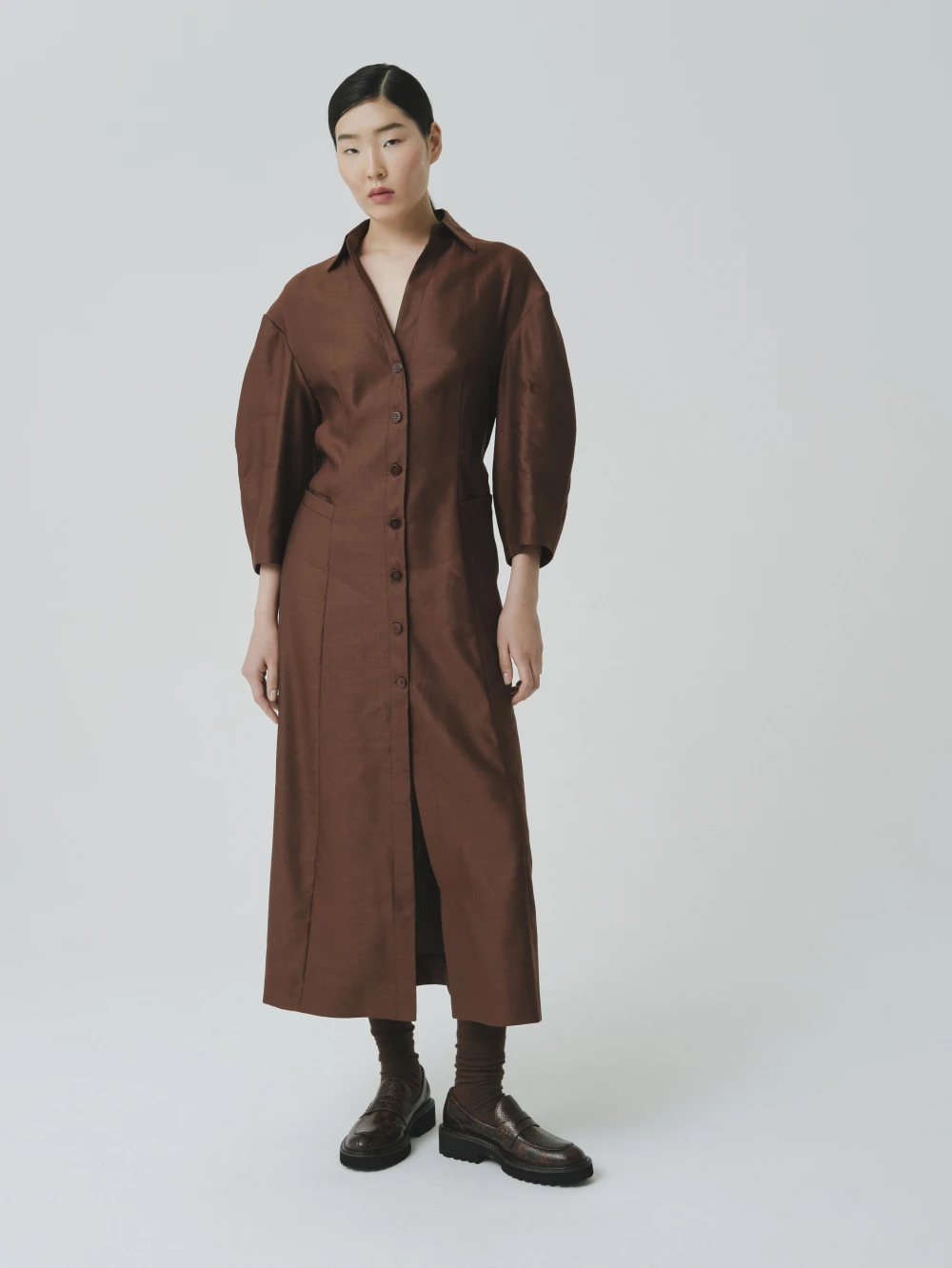 Платье Helen (Цвет Терракот, Размер 44/S, Состав 55% лён, 38% шерсть, 7% шёлк)