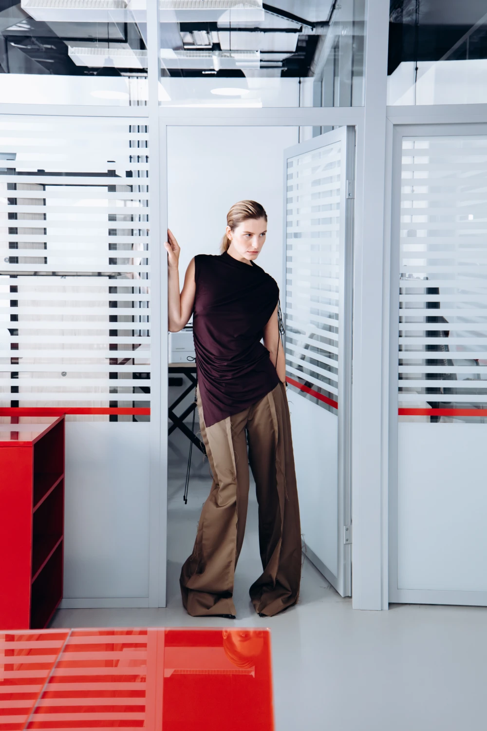 Топ Sorry I`am late (Цвет Баклажановый, Размер 44/S)