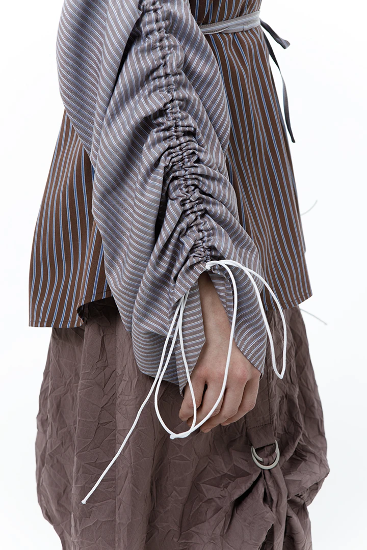 Рубашка Curtains (Цвет Коричневый в полоску, Размер 44/S, Состав 100%  хлопок)