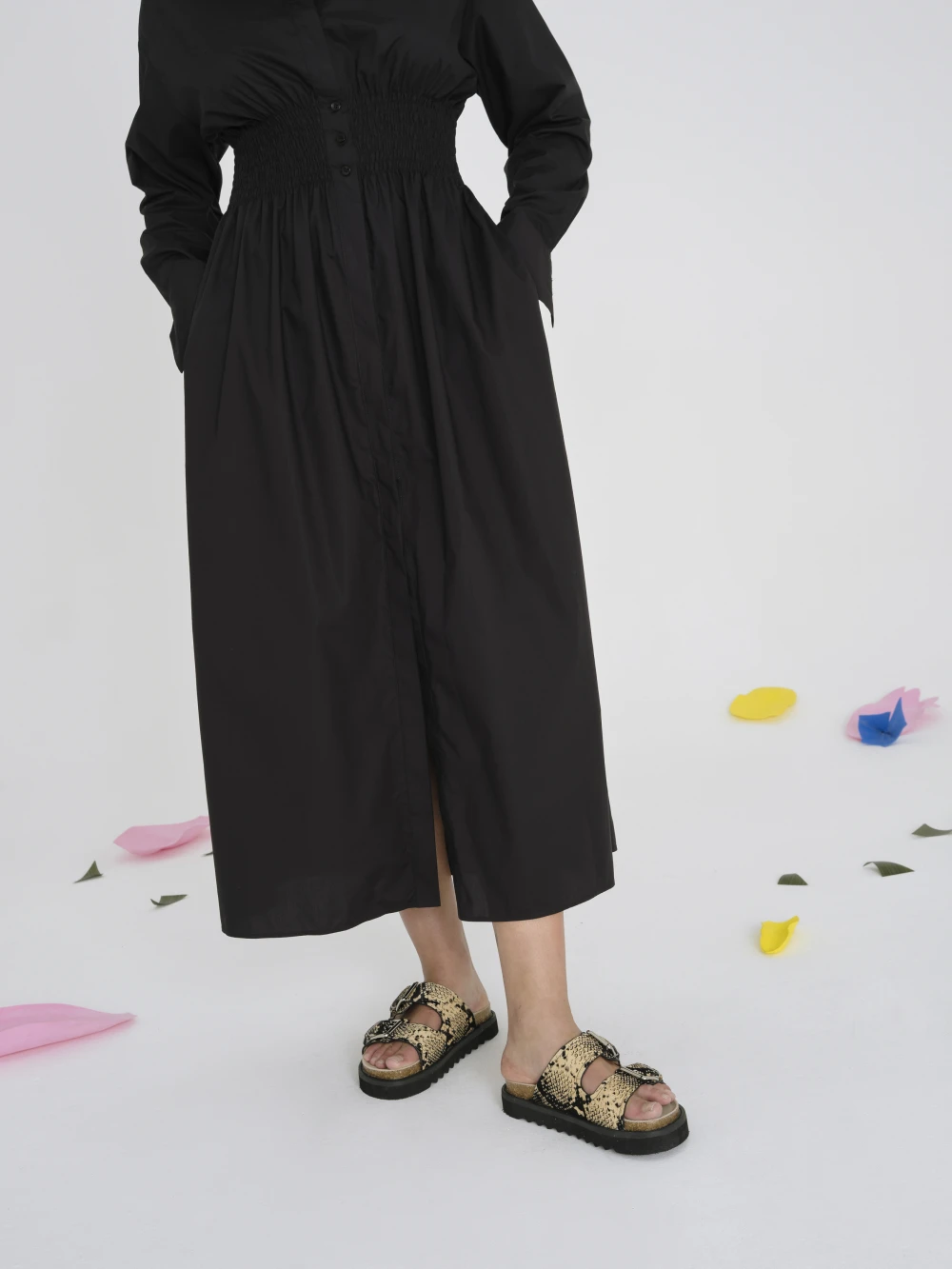 Платье Adeli (Цвет Чёрный, Размер 44/S, Состав 100% хлопок)