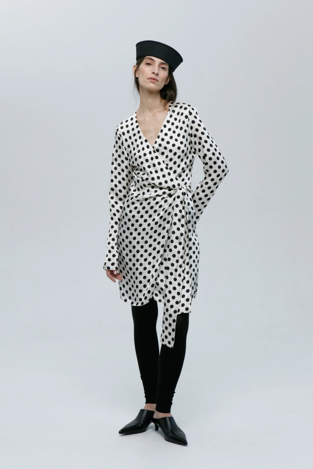 Платье Fita (Цвет Белый в горох, Размер 44/S, Состав 100% Вискоза)