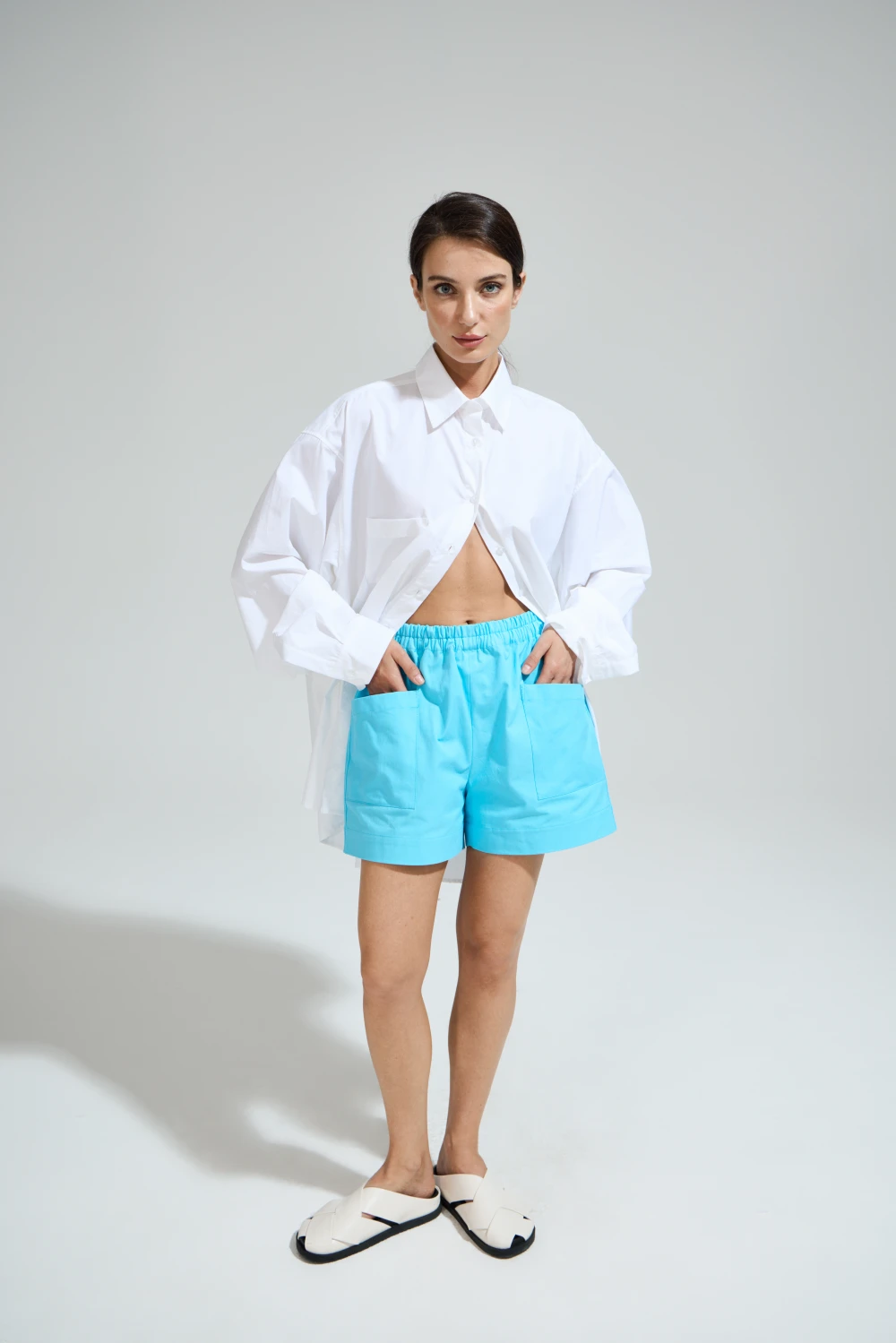 Шорты Cherry (Цвет Бирюза, Размер 46/M, Состав 100% хлопок)