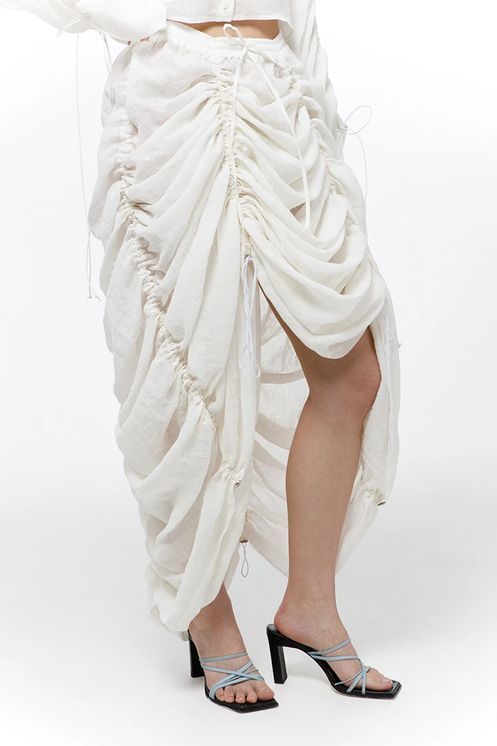 Юбка Muse (Цвет Белый, Размер 44/S, Состав 90% Лён,  10% Полиамид)