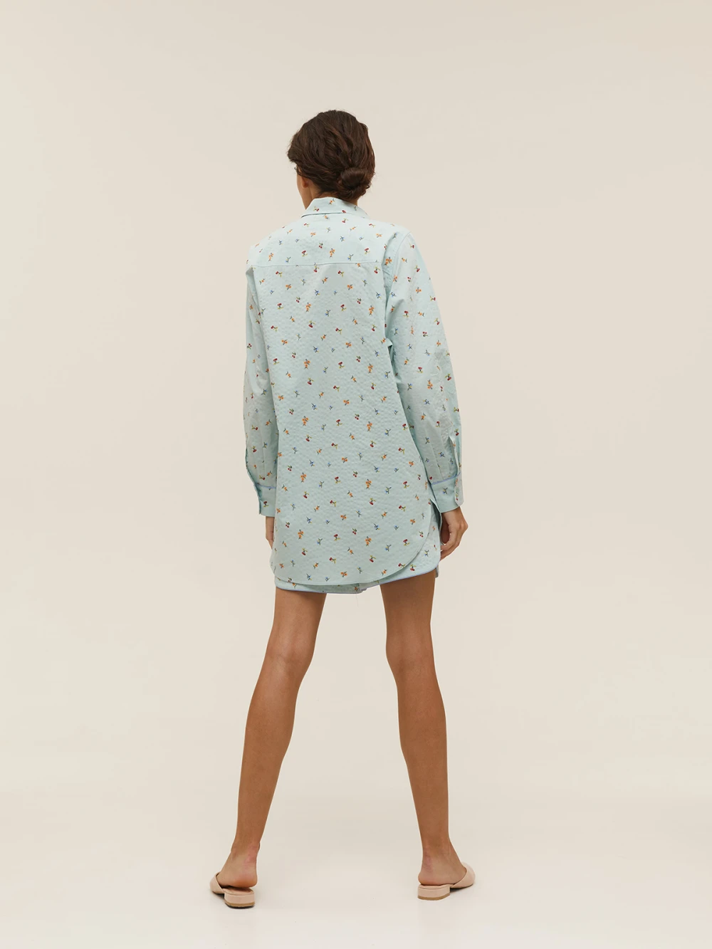 Костюм Atra (Цвет Мятный в цветок, Размер S, Состав 100% хлопок)