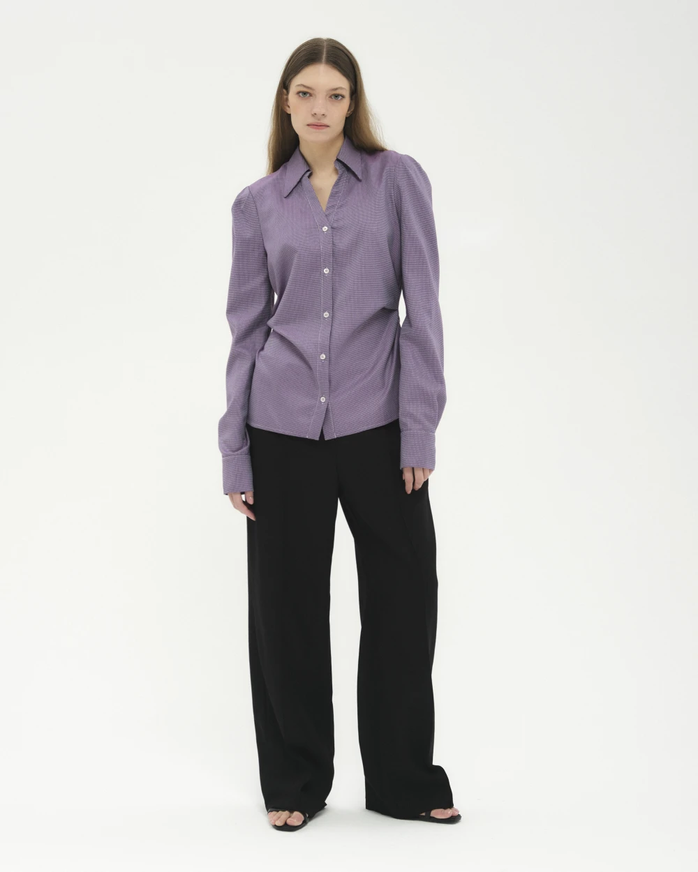 Рубашка Pitti (Цвет Бежево-сиреневый, Размер S, Состав 100% хлопок)