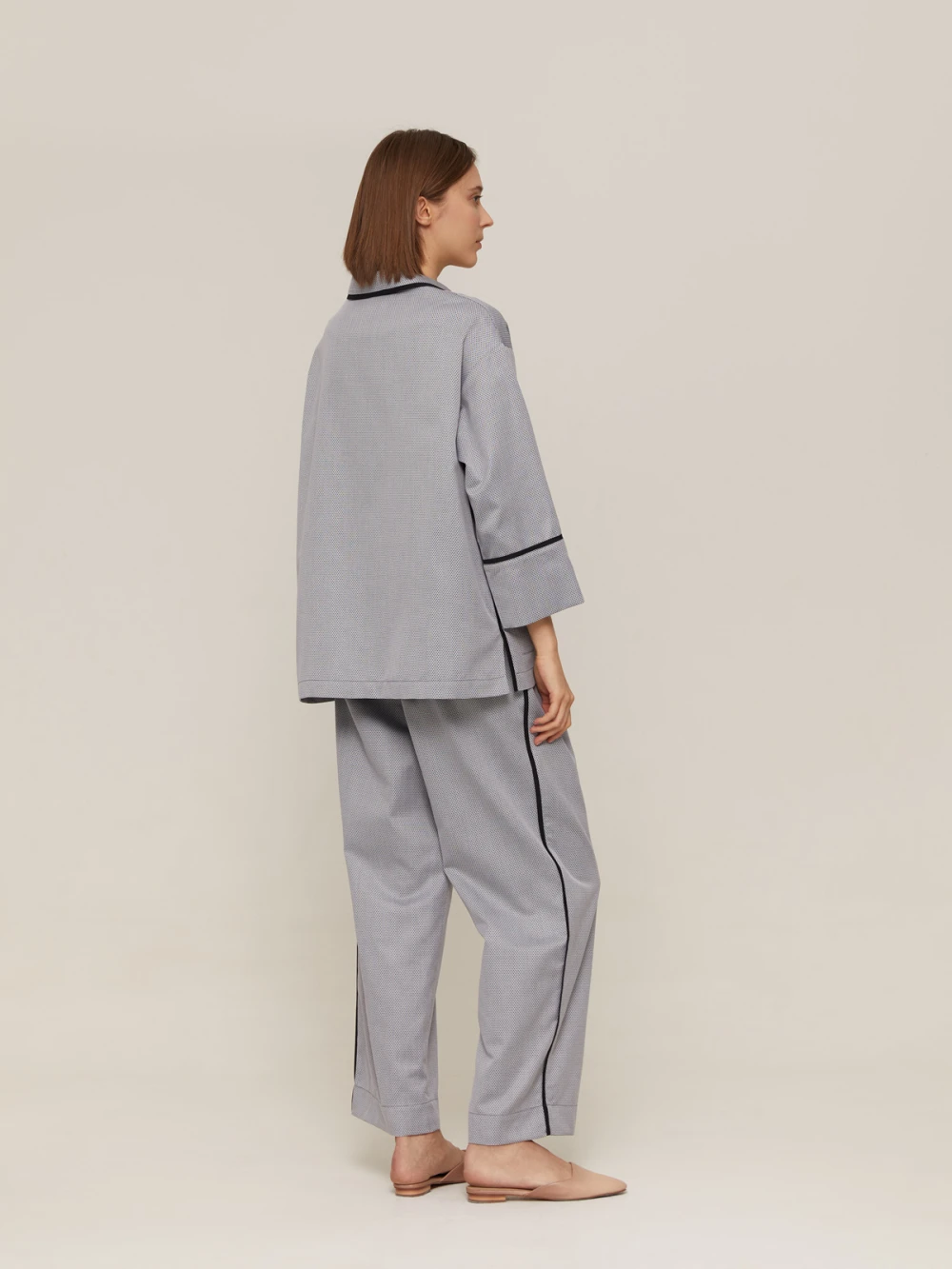 Пижама Alisa (Цвет Серый с узором, Размер S, Состав 100% хлопок)