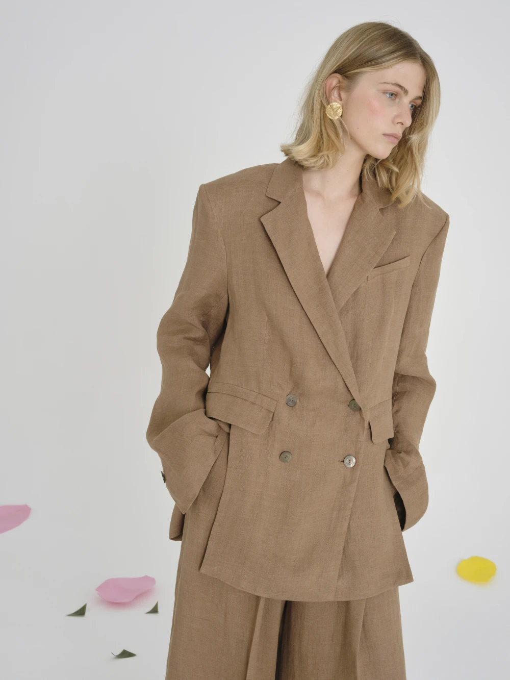 Жакет Nani (Цвет Кофейный, Размер 44/S, Состав 100% лён)