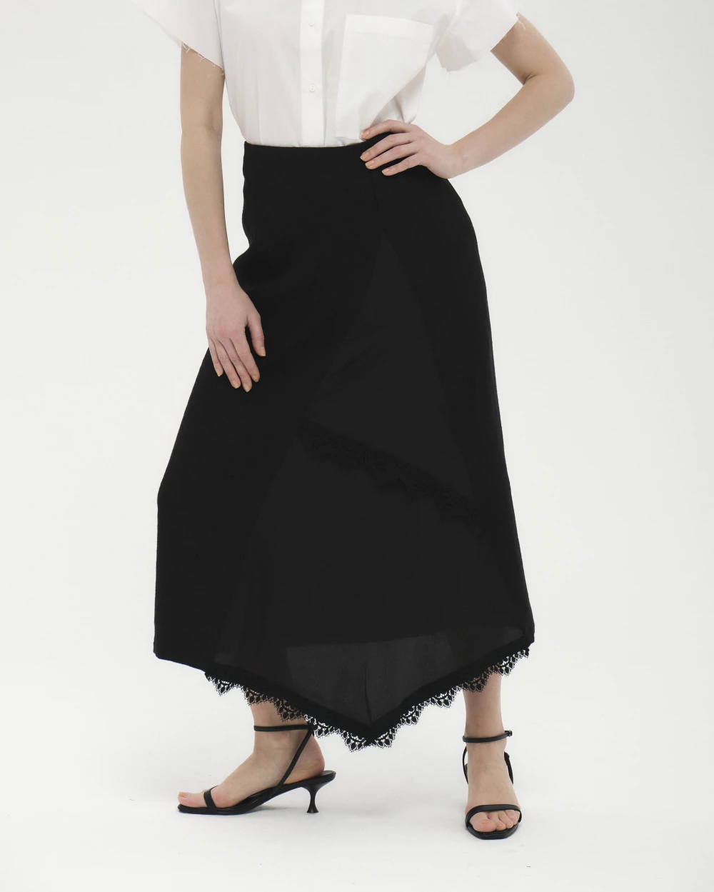 Юбка Solo (Цвет Чёрный, Размер XL, Состав 52% шерсть, 48% лён)