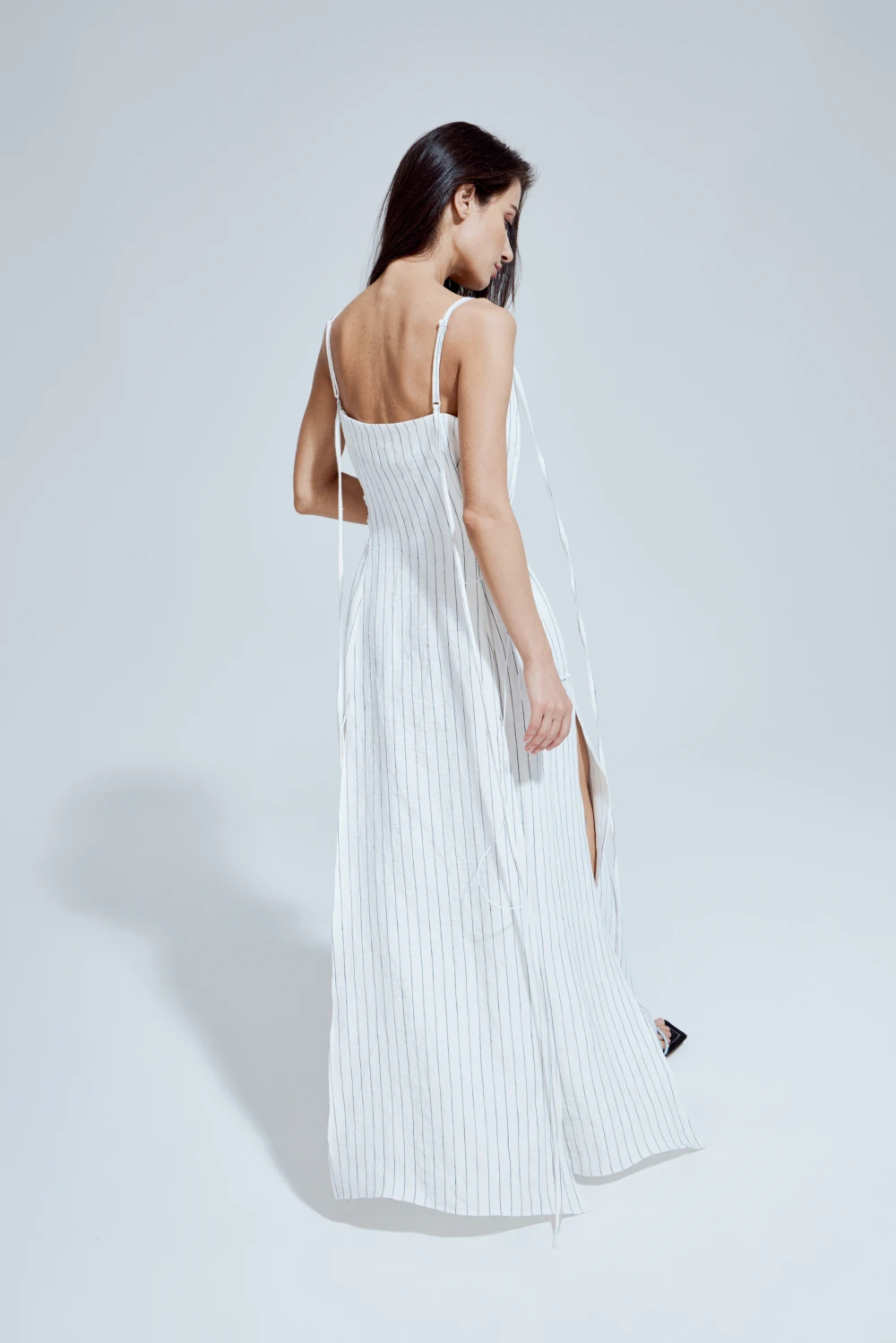 Платье Assol (Цвет Белый в чёрную полоску, Размер 44/S, Состав 100% хлопок)