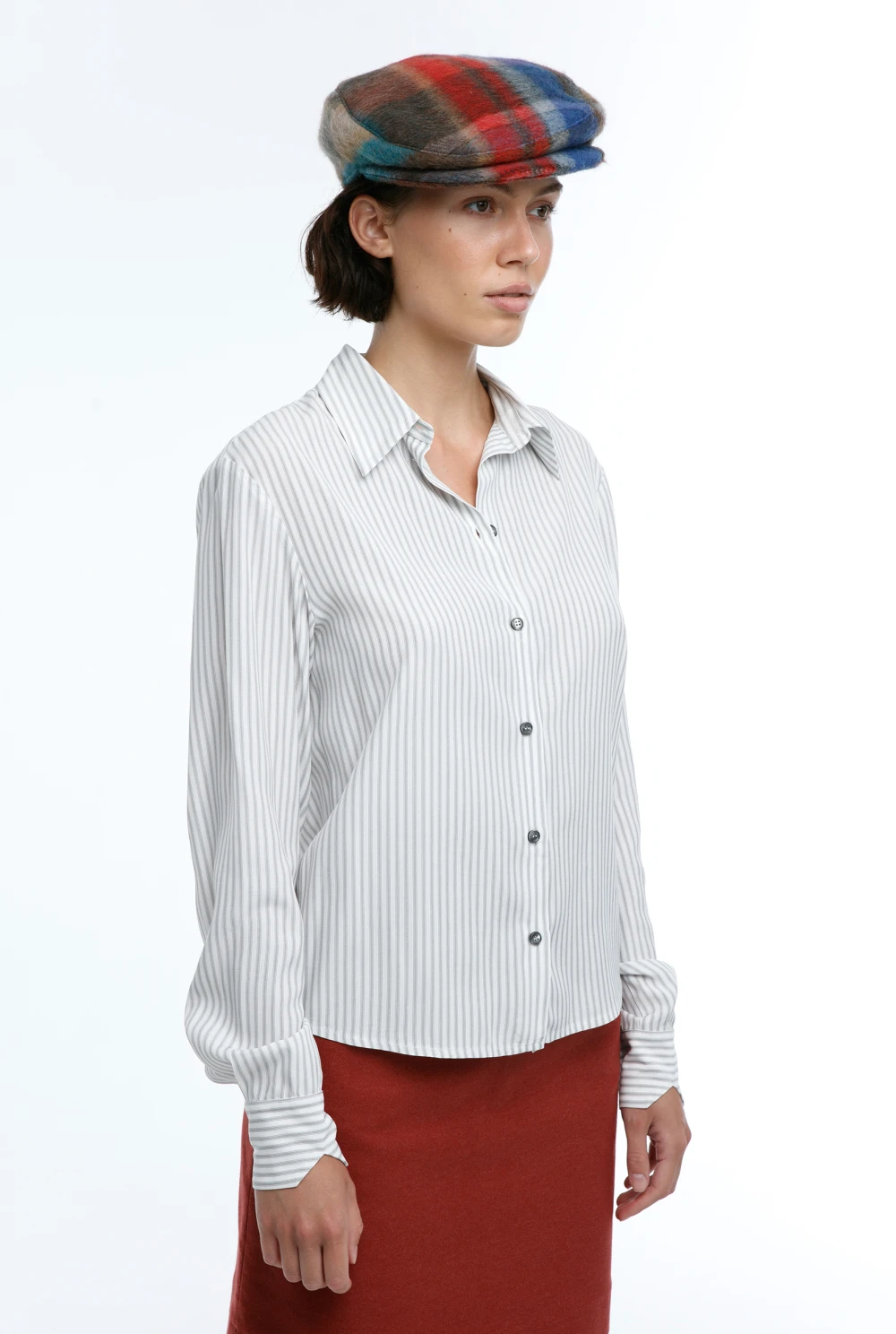 Блузка Pastoral  (Цвет Белый в полоску, Размер 44/S, Состав 80% ацетат, 20% вискоза)