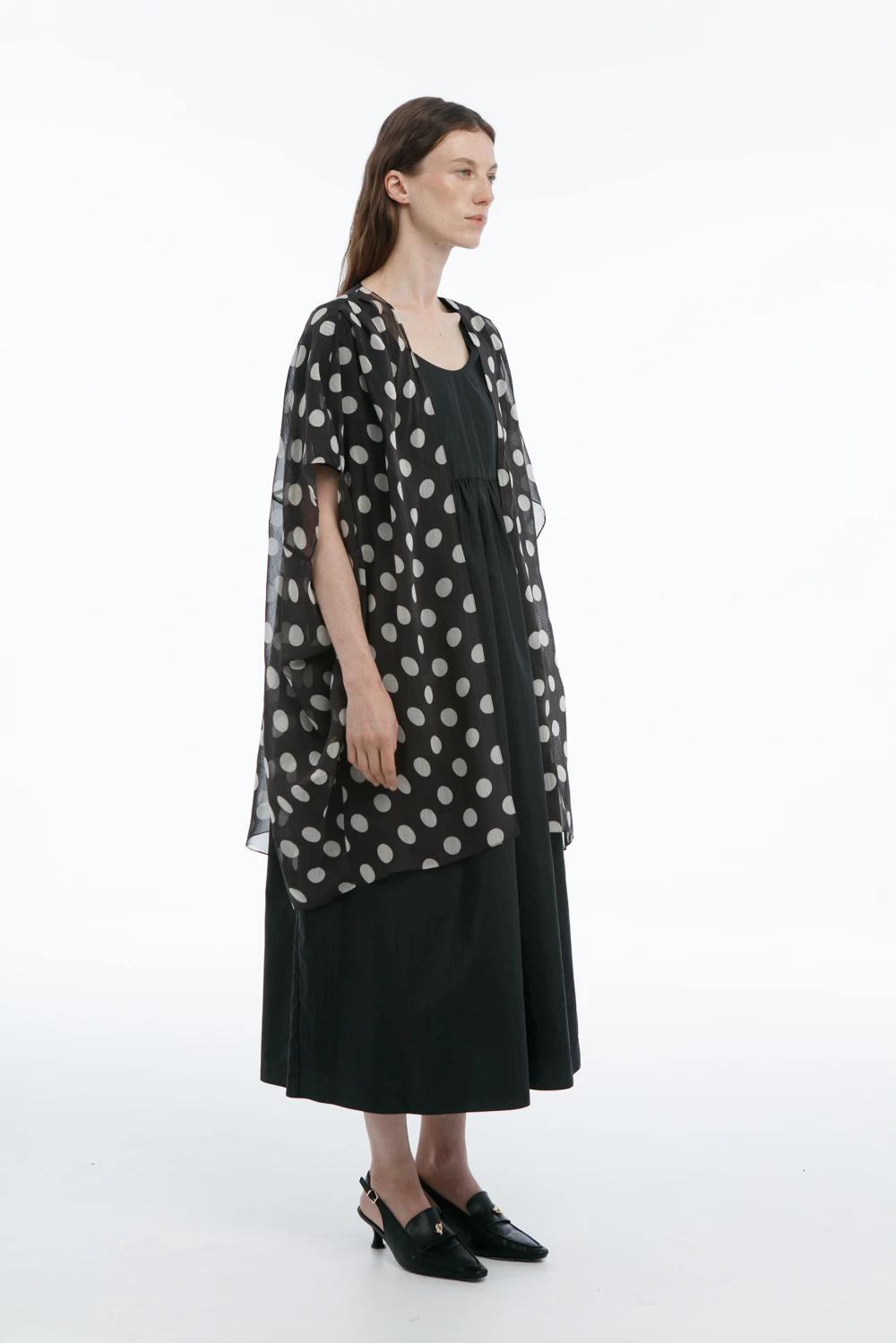 Накидка Willow (Цвет Чёрный в горох, Размер 44/S, Состав 78% Хлопок, 22% Шёлк)