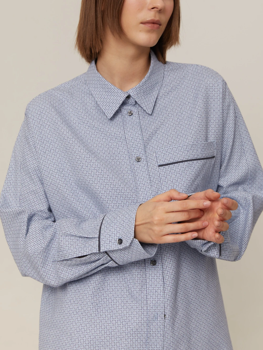 Костюм Atra (Цвет Голубой с узором/серый, Размер S, Состав 100% хлопок)