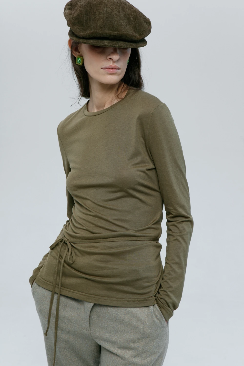 Лонгслив Baet (Цвет Хаки, Размер 44/S, Состав 100% Хлопок)