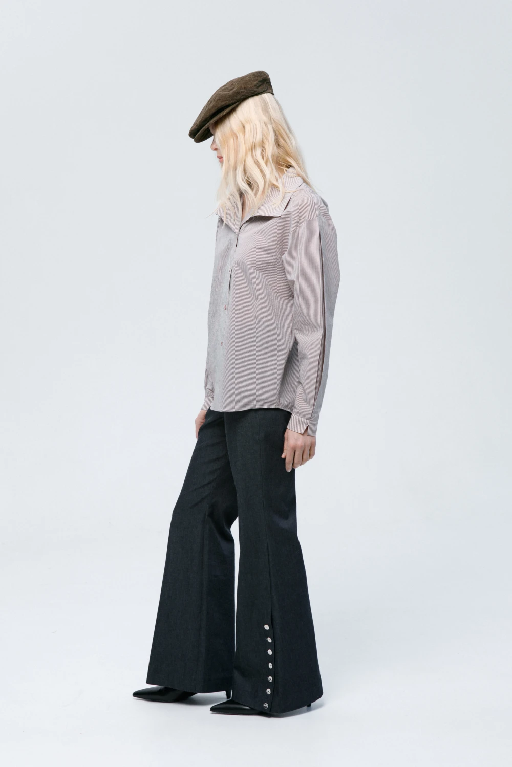 Рубашка Ladno (Цвет Белый в полоску, Размер 44/S, Состав 77% Хлопок, 23% Полиамид)