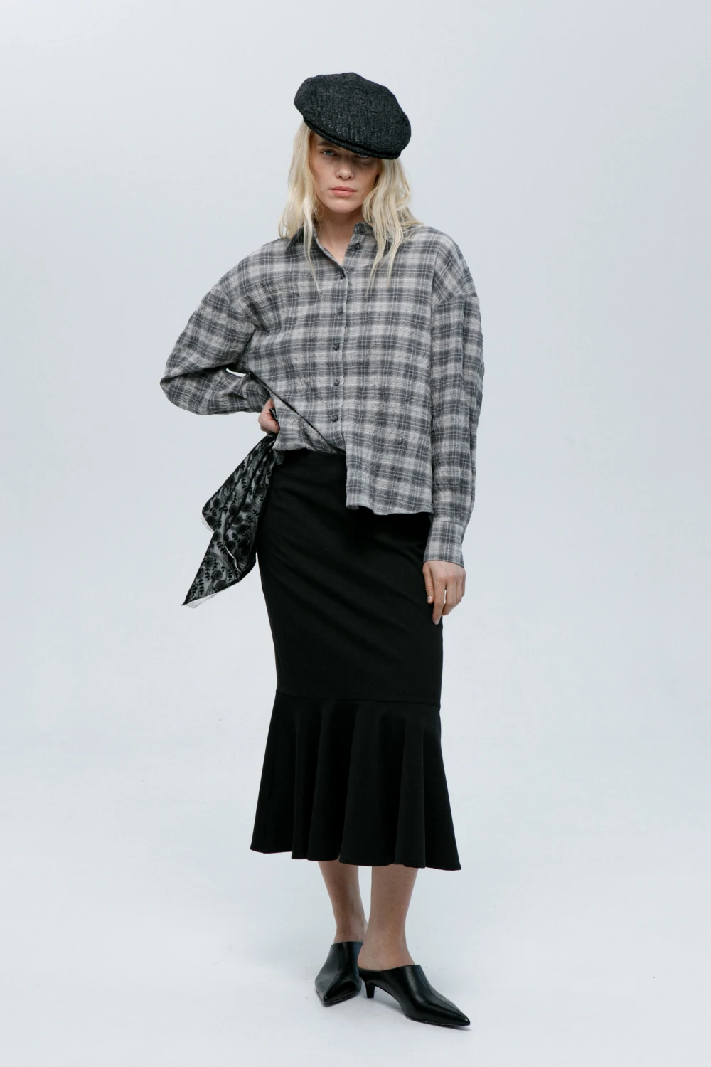 Рубашка Pelageya (Цвет Серый в полоску, Размер 44/S, Состав 100% вискоза)