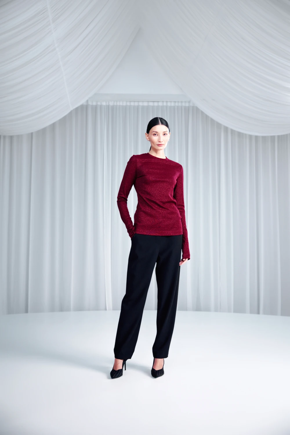 Лонгслив Stiker (Цвет Бордовый, Размер 44/S)