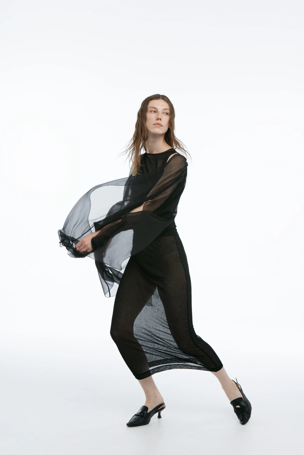 Накидка Willow (Цвет Чёрный, Размер 44/S, Состав 100% шёлк)