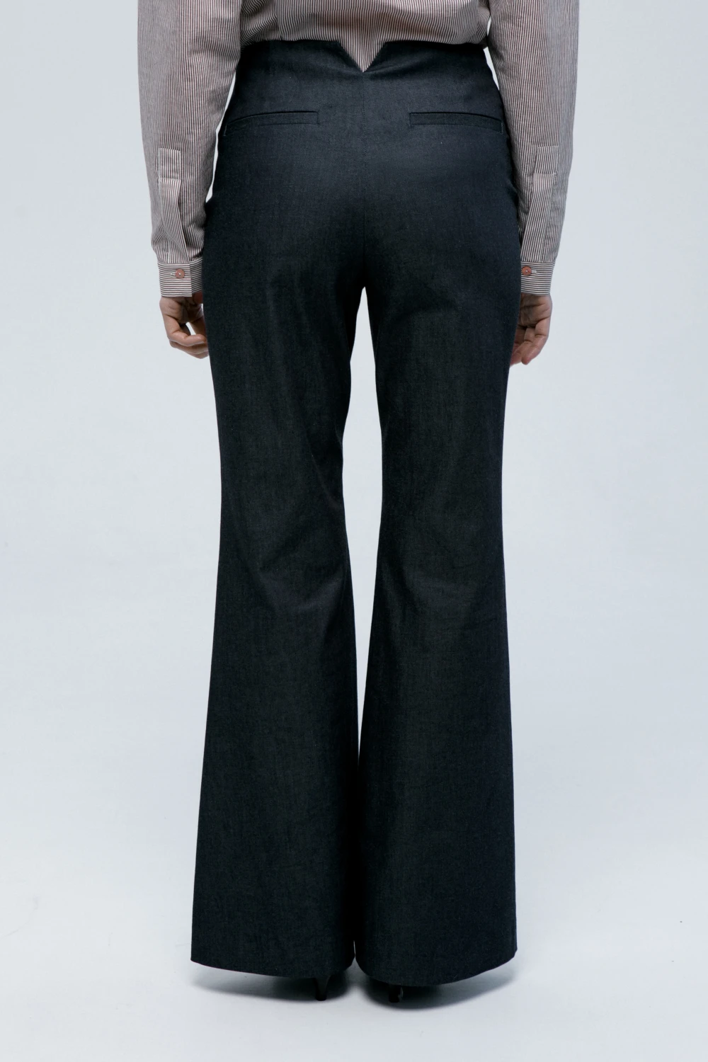 Брюки Bootcut (Цвет Тёмно-синий, Размер 44/S, Состав 98% хлопок, 2% эластан)