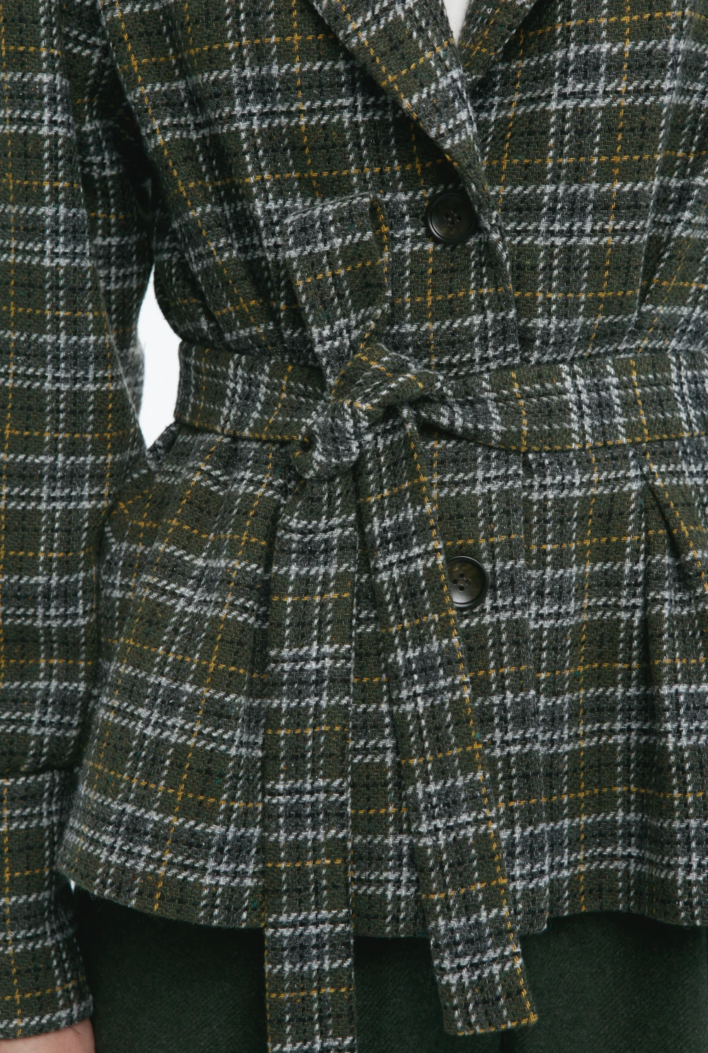 Жакет Highbland (Цвет Зелёный в клетку , Размер 44/S, Состав 33% акрил, 30% полиэстер, 24% шерсть, 9% вискоза, 4% шелк)
