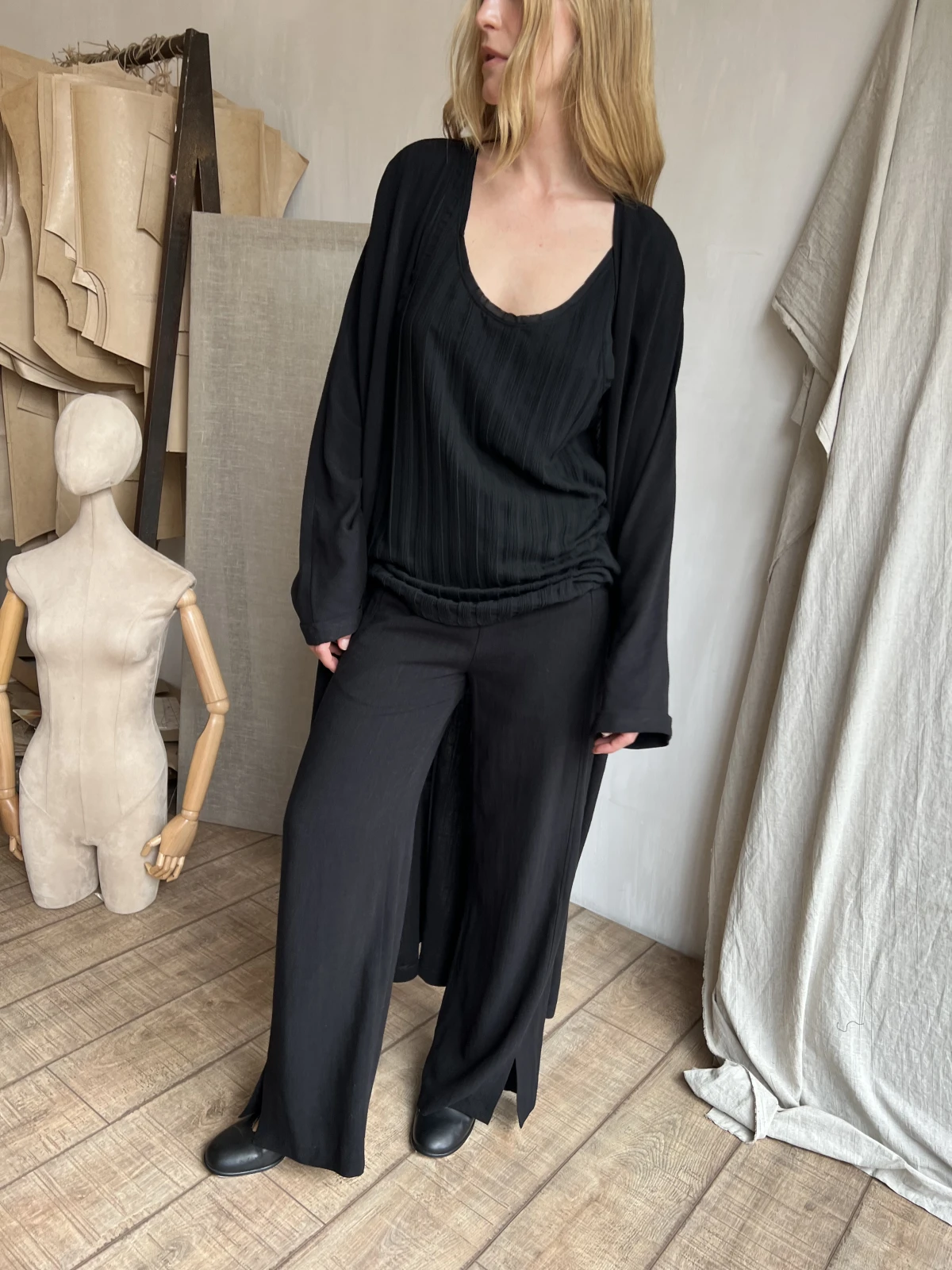 Накидка Linen ( Цвет Чёрный )