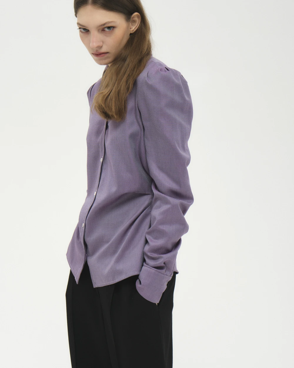 Рубашка Pitti (Цвет Бежево-сиреневый, Размер S, Состав 100% хлопок)