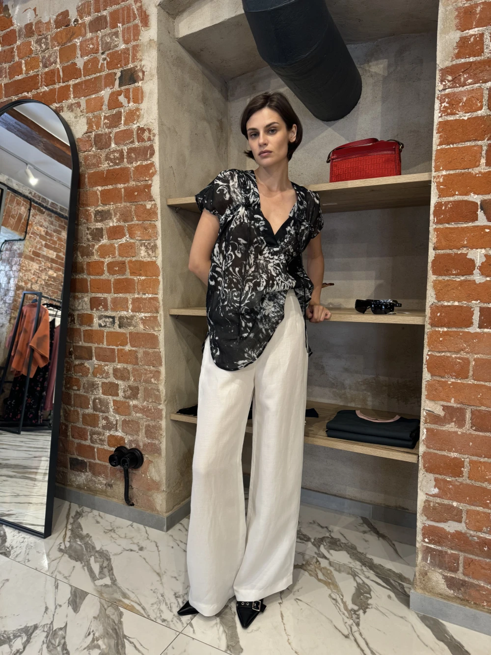 Блуза Noel (Цвет Чёрный, Размер 44/S, Состав 100% рами)