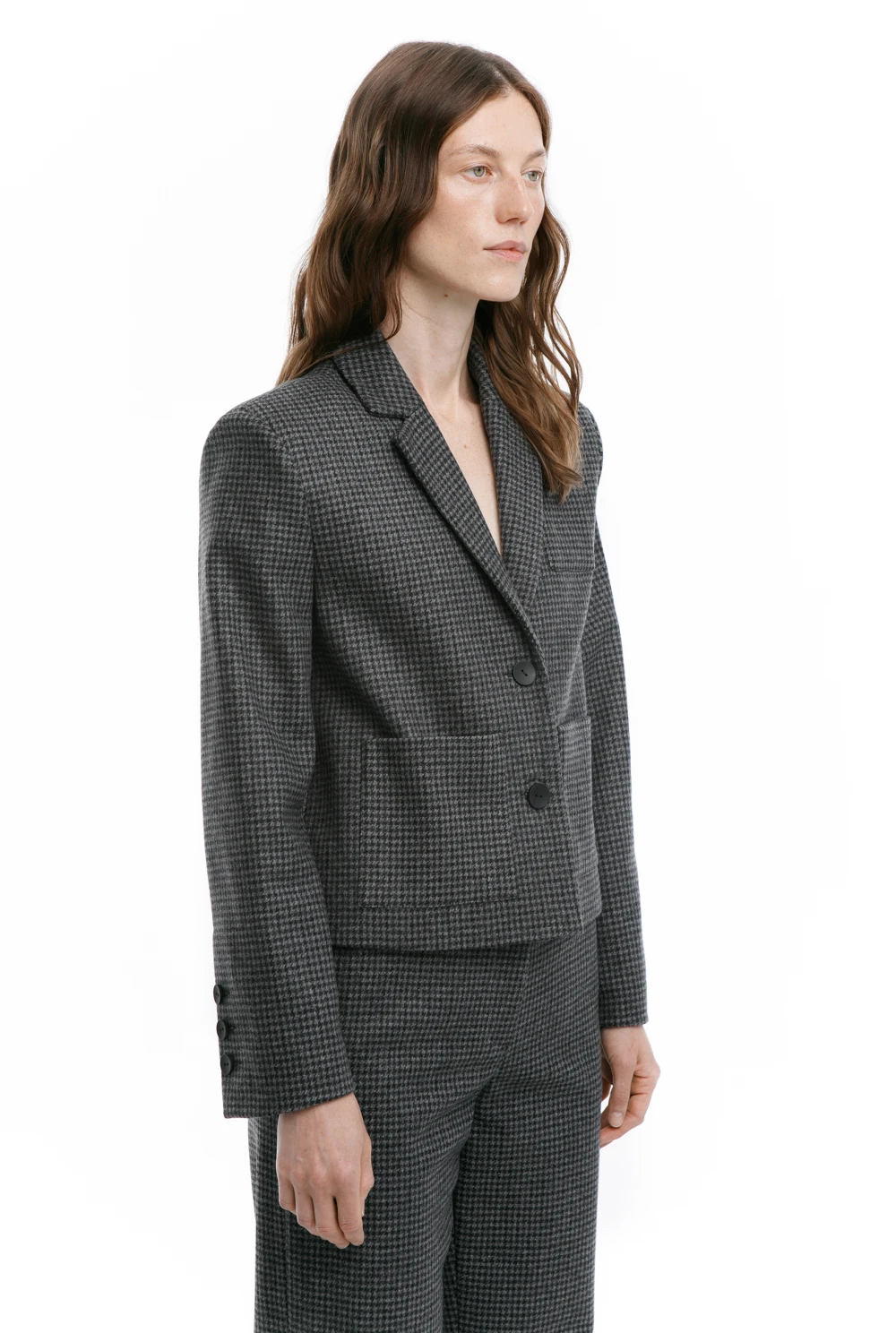 Жакет FOLK ( Цвет Серый в клетку )