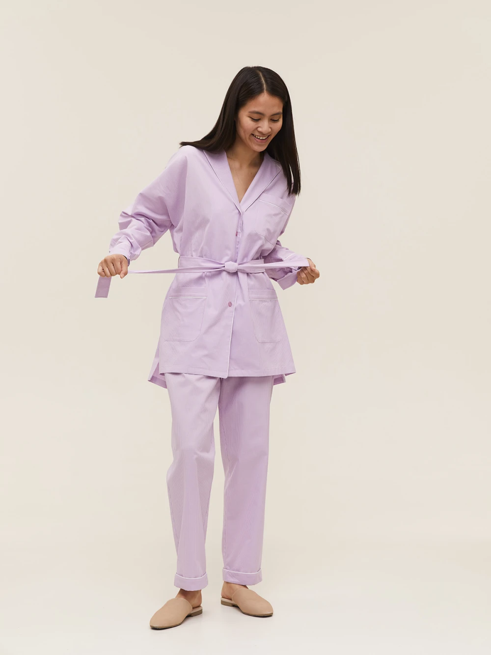 Костюм Aysha (Цвет Розовый в клетку виши, Размер S, Состав 100% хлопок)