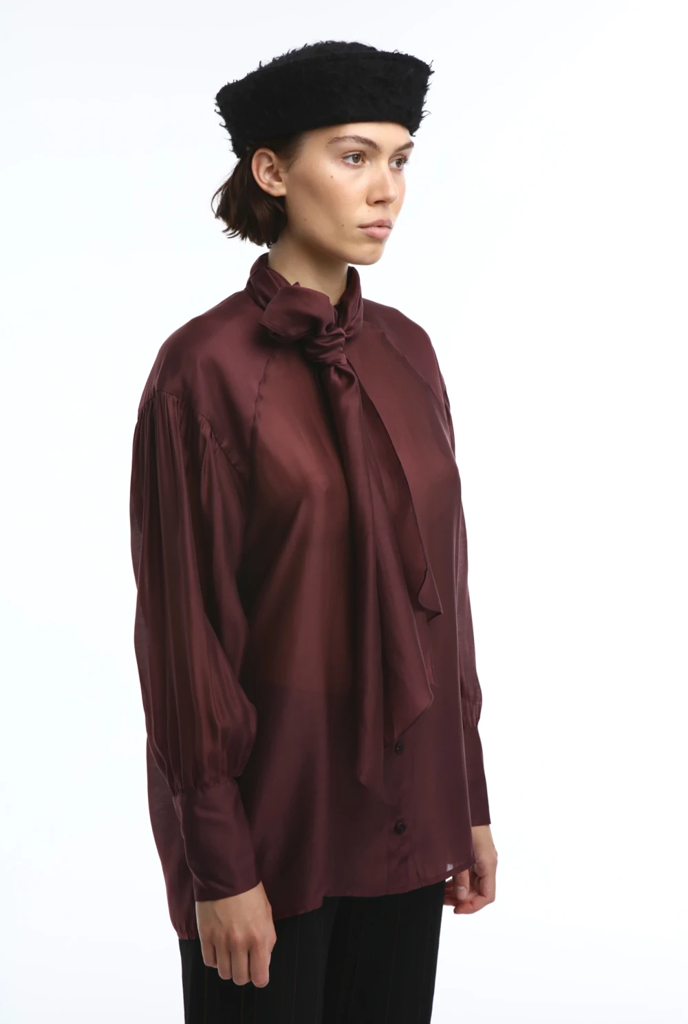 Блузка Grace (Цвет Бордо, Размер 44/S, Состав 80% Тенсел, 20% Полиэстер)