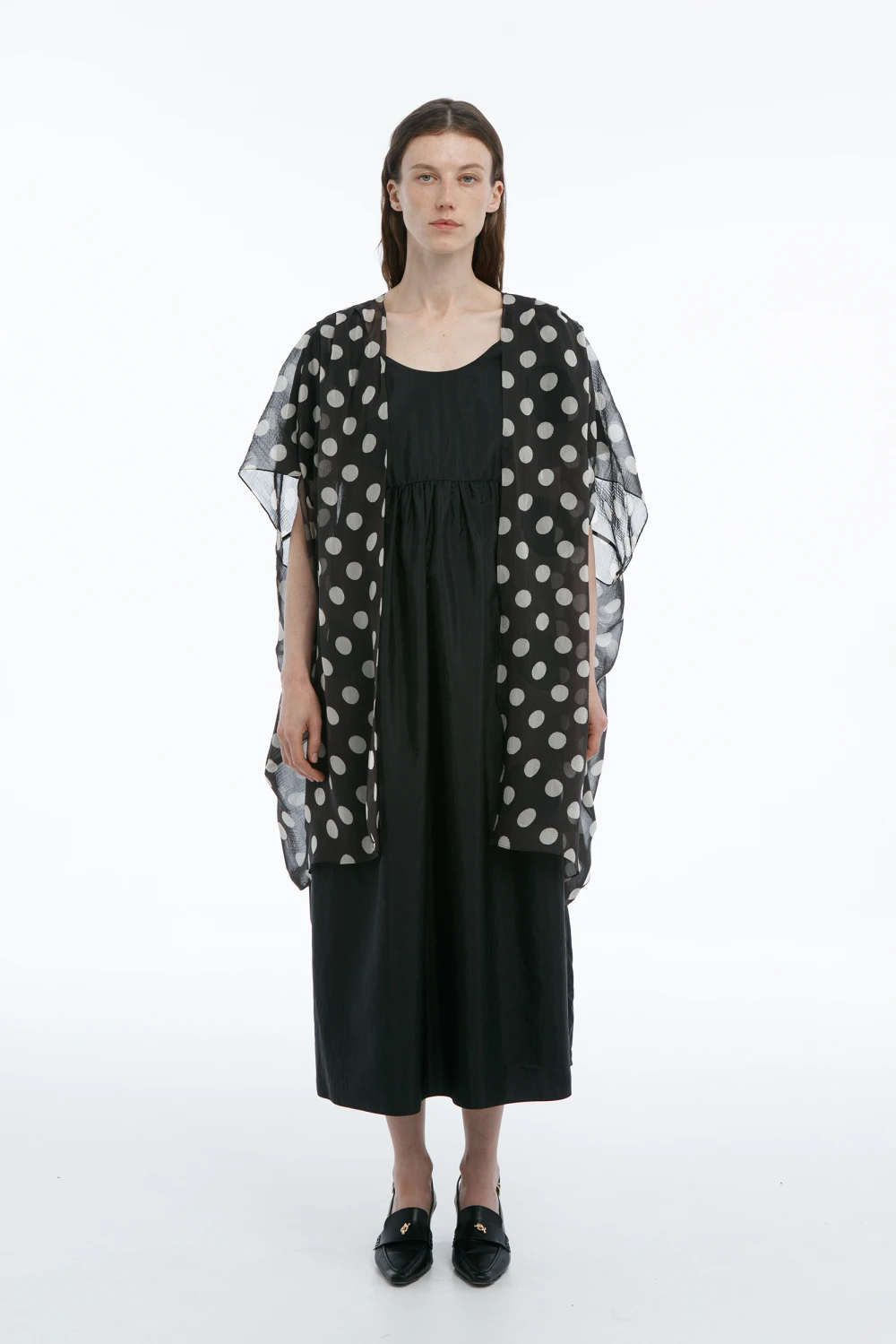 Накидка Willow (Цвет Чёрный в горох, Размер 44/S, Состав 78% Хлопок, 22% Шёлк)