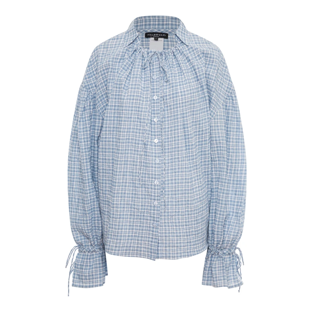 Блузка TGIF (Цвет Голубой в клетку, Размер 44/S)