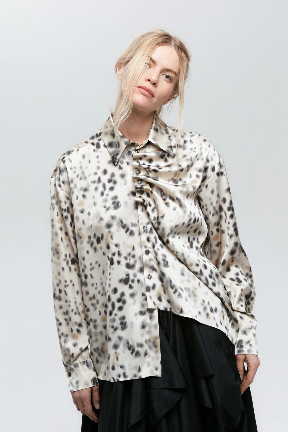 Рубашка VAL ( Цвет Молочный в пятнышко )