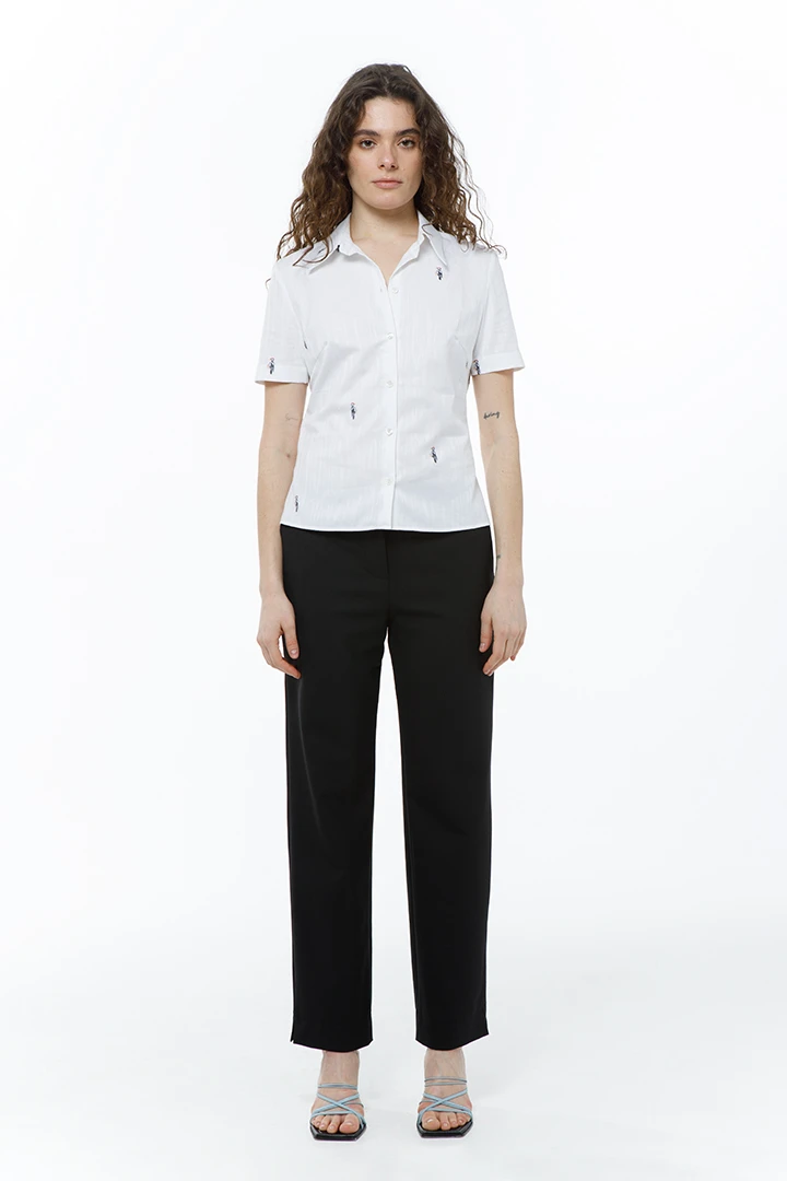 Блуза Olympus ( Цвет Белая с птицами )