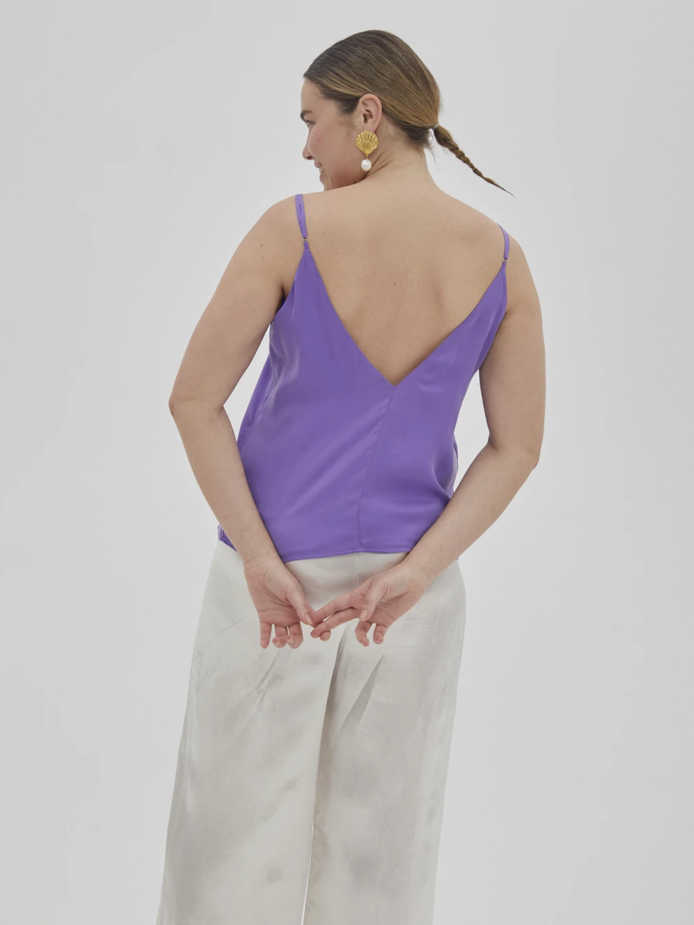 Топ на бретелях Sunna (Цвет Фиолетовый, Размер L, Состав 65% купро, 35% вискоза)