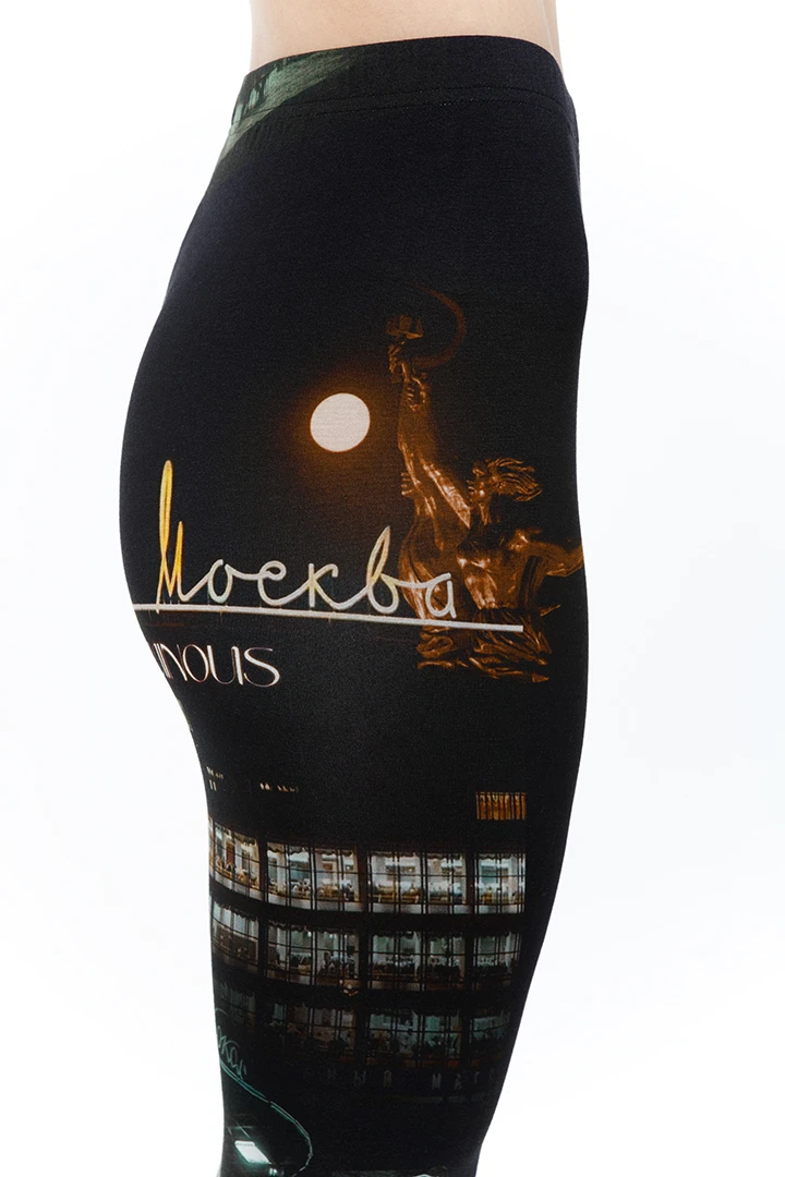 Леггинсы Downtown ( Цвет Принт Москва на чёрном )
