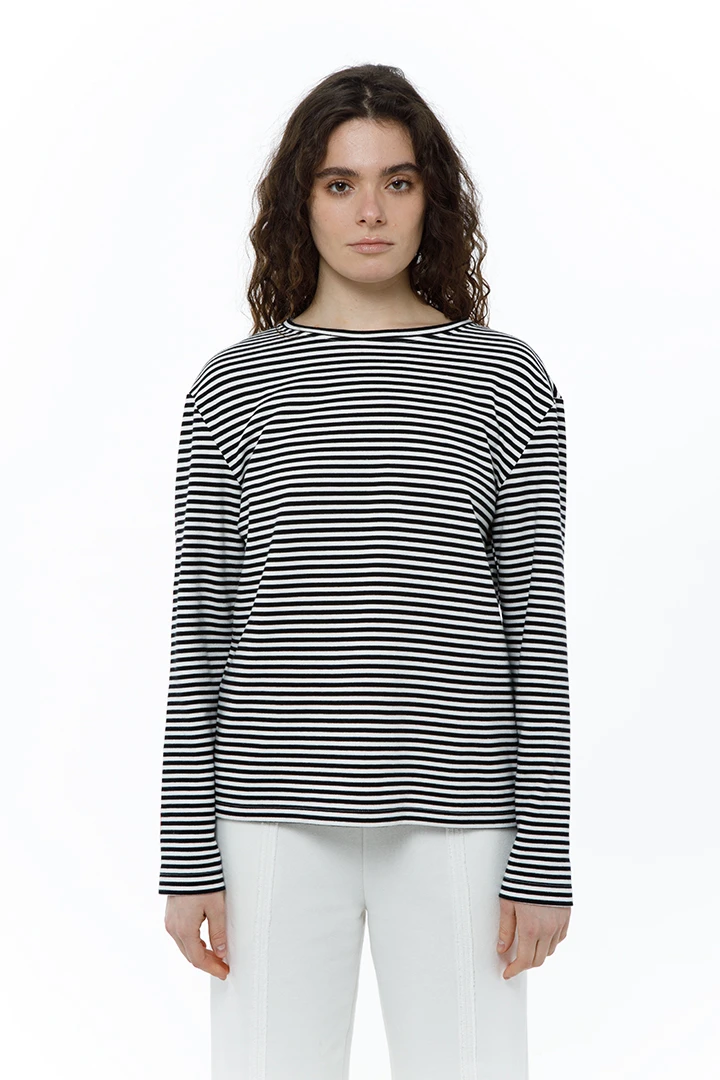 Лонгслив Dad's ( Цвет Чёрно-белая полоска )