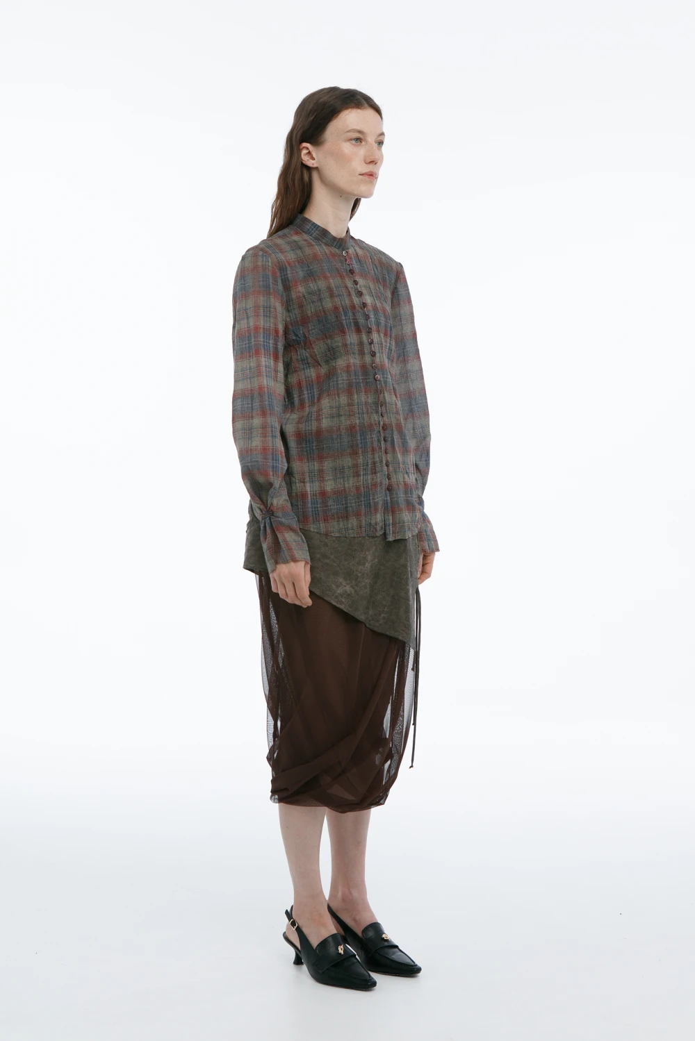 Рубашка Acacia (Цвет Сине-красно-коричневая клетка, Размер 44/S, Состав 100% хлопок)