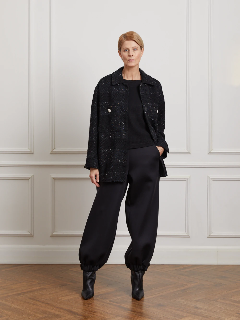 Брюки Bubu (Цвет Чёрный/серый, Размер S/M, Состав 80% вискоза, 20% полиэстер)