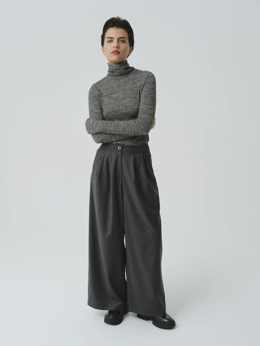 Брюки ILU (Цвет Тёмно-серый, Размер XS, Состав 96% шерсть, 4% эластан)