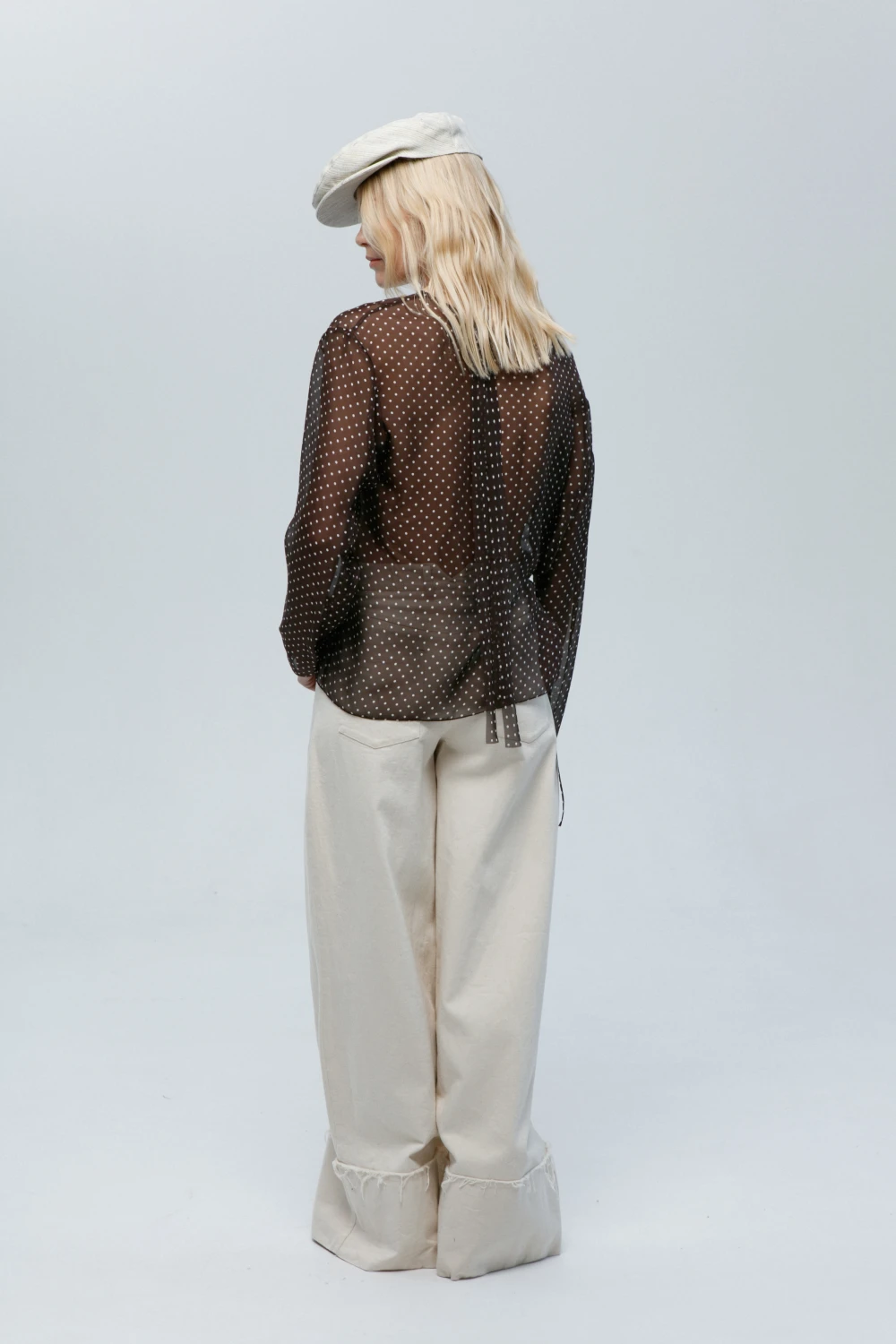 Лонгслив Dana (Цвет Коричневый в горох, Размер 44/S)