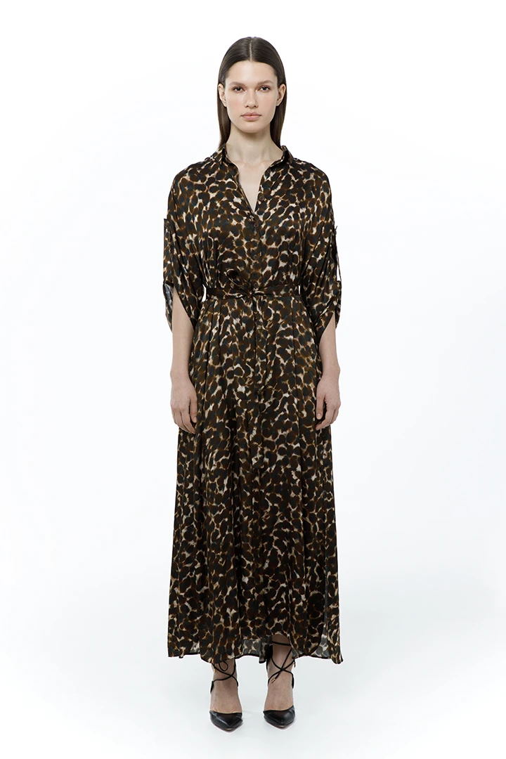 Платье Demetra New (Цвет Леопард, Размер 44/S, Состав 100% вискоза)