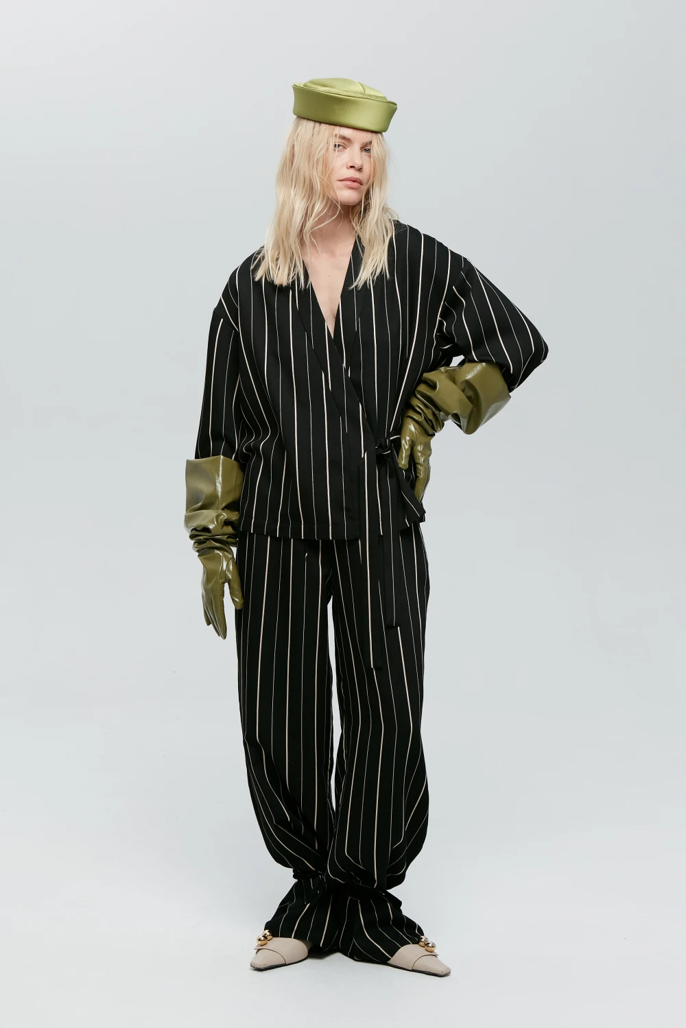 Жакет Ra (Цвет Чёрный в полоску, Размер 44/S, Состав 88% Вискоза, 12% Полиэстер)