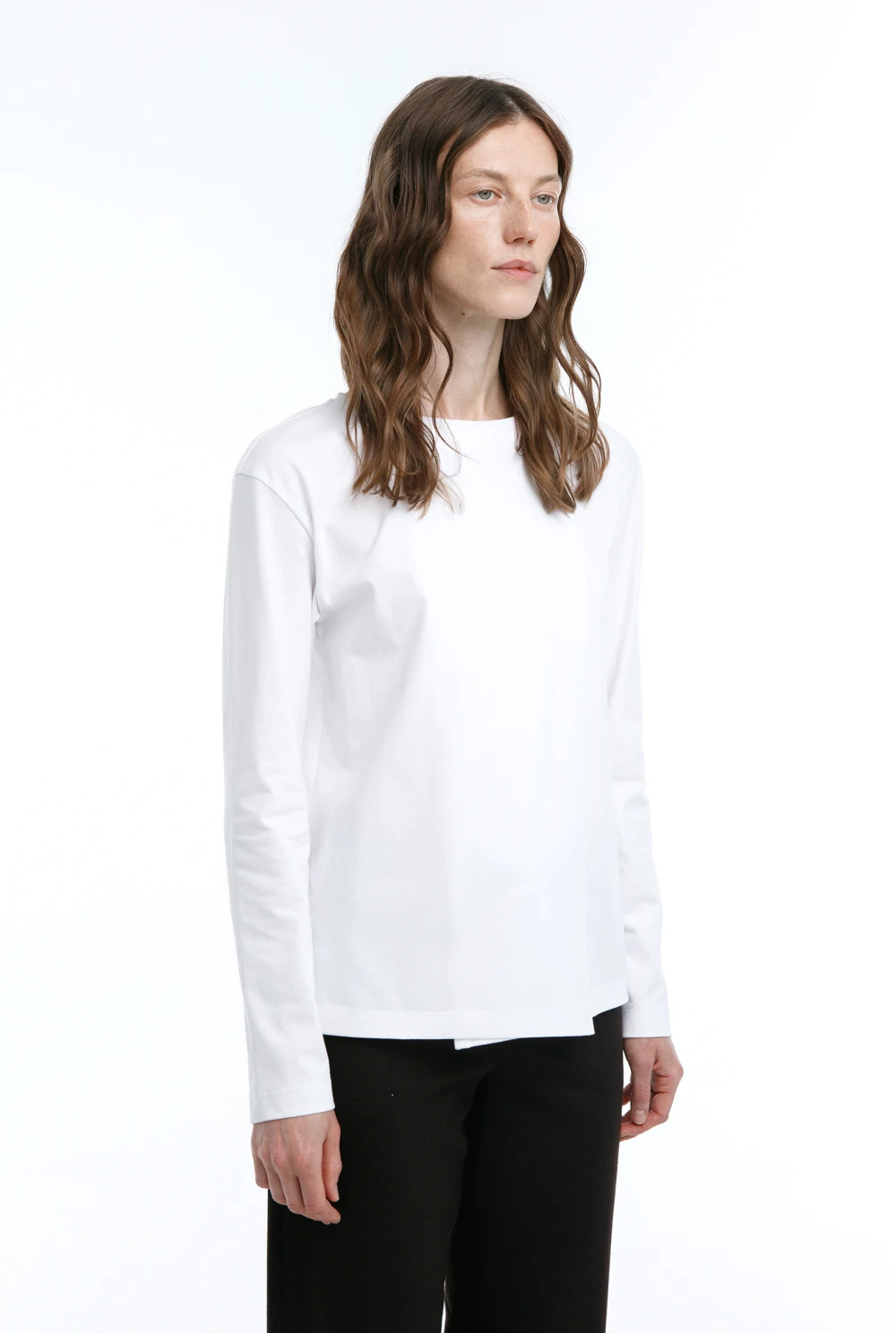 Лонгслив Casual (Цвет Белый, Размер 44/S, Состав 100% хлопок)