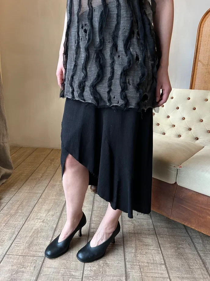 Юбка Agosto (Цвет Чёрный, Размер 50/XL, Состав 70% вискоза, 30% лён)