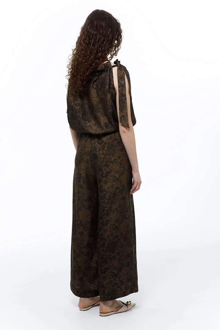 Комбинезон Maha (Цвет Коричневый с принтом, Размер 44/S, Состав 55% купро, 45% вискоза)