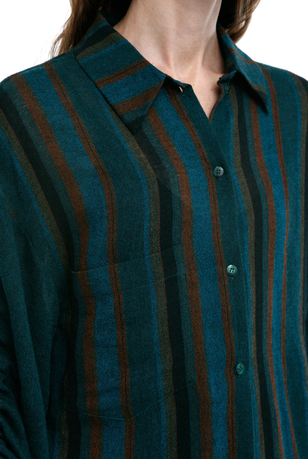 Рубашка Curtains ( Цвет Зелёный в полоску )