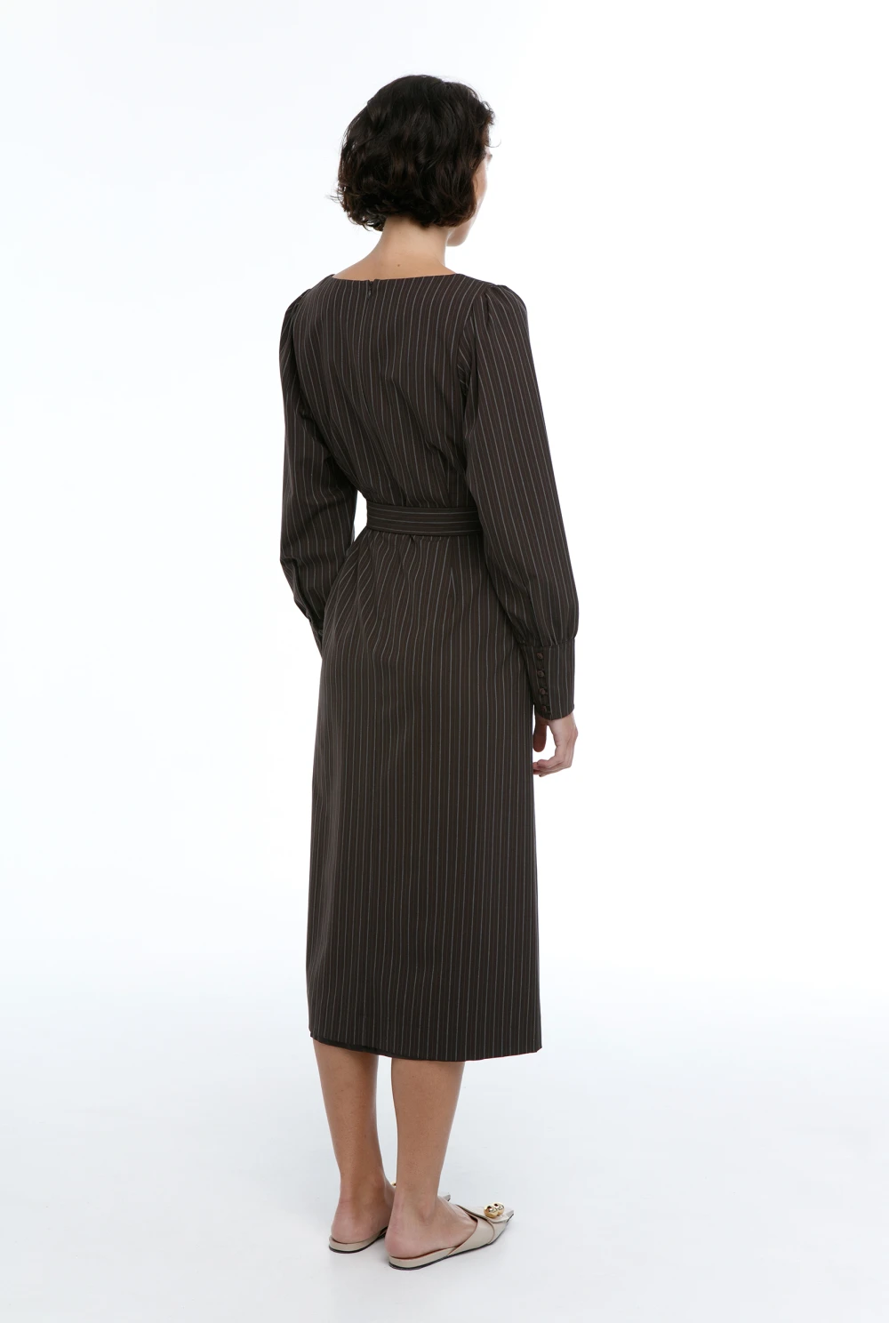 Платье Regency (Цвет Коричневый в полоску, Размер 44/S)